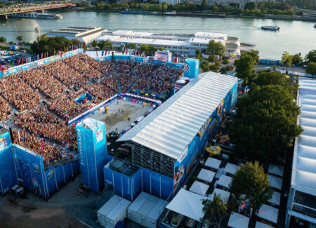 Beachvolleyball EM Wien Stadion Übersicht